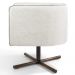 Poltrona Decorativa Giratória Base X Betina D02 Linho Bege C-443 - Lyam Decor