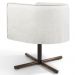 Poltrona Decorativa Giratória Base X Betina D02 Linho Bege C-443 - Lyam Decor