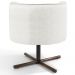 Poltrona Decorativa Giratória Base X Betina D02 Linho Bege C-443 - Lyam Decor