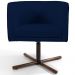 Poltrona Decorativa Giratória Base X Betina D02 Veludo Azul Oxford C-304 - Lyam Decor