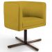Poltrona Decorativa Giratória Base X Betina D02 Veludo Mostarda C-279 - Lyam Decor