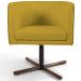 Poltrona Decorativa Giratória Base X Betina D02 Veludo Mostarda C-279 - Lyam Decor