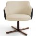Poltrona Decorativa Giratória Base X Jade D02 Linho Bege C-129 Tressê Corano Preto - Lyam Decor