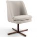 Poltrona Decorativa Giratória Base X Pérsia D02 Linho Bege C-107 - Lyam Decor