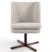 Poltrona Decorativa Giratória Base X Pérsia D02 Linho Bege C-107 - Lyam Decor