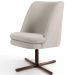 Poltrona Decorativa Giratória Base X Pérsia D02 Linho Bege C-107 - Lyam Decor