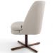 Poltrona Decorativa Giratória Base X Pérsia D02 Linho Bege C-107 - Lyam Decor