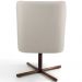 Poltrona Decorativa Giratória Base X Pérsia D02 Linho Bege C-107 - Lyam Decor