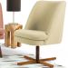 Poltrona Decorativa Giratória Base X Pérsia D02 Linho Bege C-129 - Lyam Decor