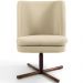 Poltrona Decorativa Giratória Base X Pérsia D02 Linho Bege C-129 - Lyam Decor
