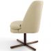 Poltrona Decorativa Giratória Base X Pérsia D02 Linho Bege C-129 - Lyam Decor