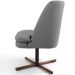Poltrona Decorativa Giratória Base X Pérsia D02 Linho Cinza C-416 - Lyam Decor