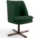 Poltrona Decorativa Giratória Base X Pérsia D02 Linho Verde C-117 - Lyam Decor