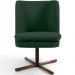 Poltrona Decorativa Giratória Base X Pérsia D02 Linho Verde C-117 - Lyam Decor