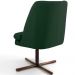 Poltrona Decorativa Giratória Base X Pérsia D02 Linho Verde C-117 - Lyam Decor