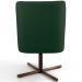 Poltrona Decorativa Giratória Base X Pérsia D02 Linho Verde C-117 - Lyam Decor