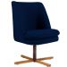 Poltrona Decorativa Giratória Base X Pérsia D02 Veludo Azul Marinho B-287 - Lyam Decor