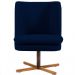 Poltrona Decorativa Giratória Base X Pérsia D02 Veludo Azul Marinho B-287 - Lyam Decor
