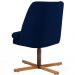 Poltrona Decorativa Giratória Base X Pérsia D02 Veludo Azul Marinho B-287 - Lyam Decor