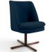 Poltrona Decorativa Giratória Base X Pérsia D02 Veludo Azul Oxford B-304  - Lyam Decor