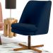 Poltrona Decorativa Giratória Base X Pérsia D02 Veludo Azul Oxford B-304  - Lyam Decor