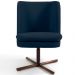 Poltrona Decorativa Giratória Base X Pérsia D02 Veludo Azul Oxford B-304  - Lyam Decor