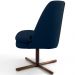 Poltrona Decorativa Giratória Base X Pérsia D02 Veludo Azul Oxford B-304  - Lyam Decor