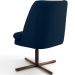Poltrona Decorativa Giratória Base X Pérsia D02 Veludo Azul Oxford B-304  - Lyam Decor