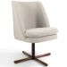 Poltrona Decorativa Giratória Base X Pérsia D02 Veludo Bege B-309  - Lyam Decor
