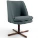 Poltrona Decorativa Giratória Base X Pérsia D02 Veludo Cinza B-317  - Lyam Decor