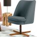 Poltrona Decorativa Giratória Base X Pérsia D02 Veludo Cinza B-317  - Lyam Decor