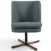 Poltrona Decorativa Giratória Base X Pérsia D02 Veludo Cinza B-317  - Lyam Decor
