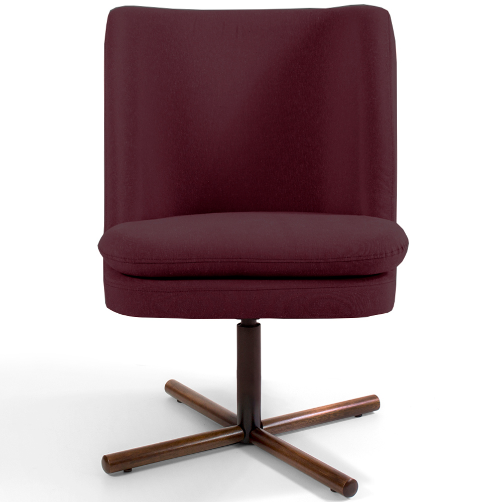 Poltrona Decorativa Giratória Base X Pérsia D02 Veludo Marsala B-278 - Lyam Decor