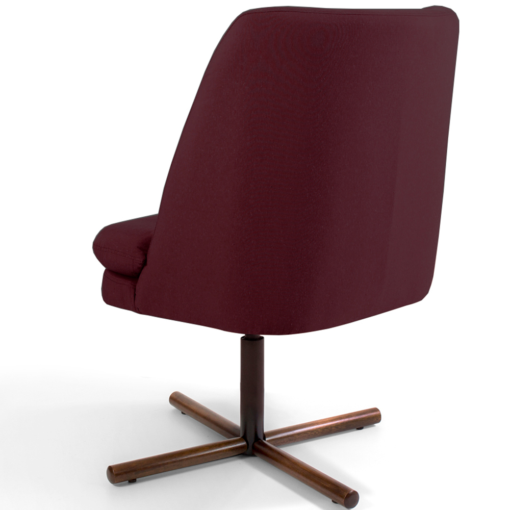 Poltrona Decorativa Giratória Base X Pérsia D02 Veludo Marsala B-278 - Lyam Decor