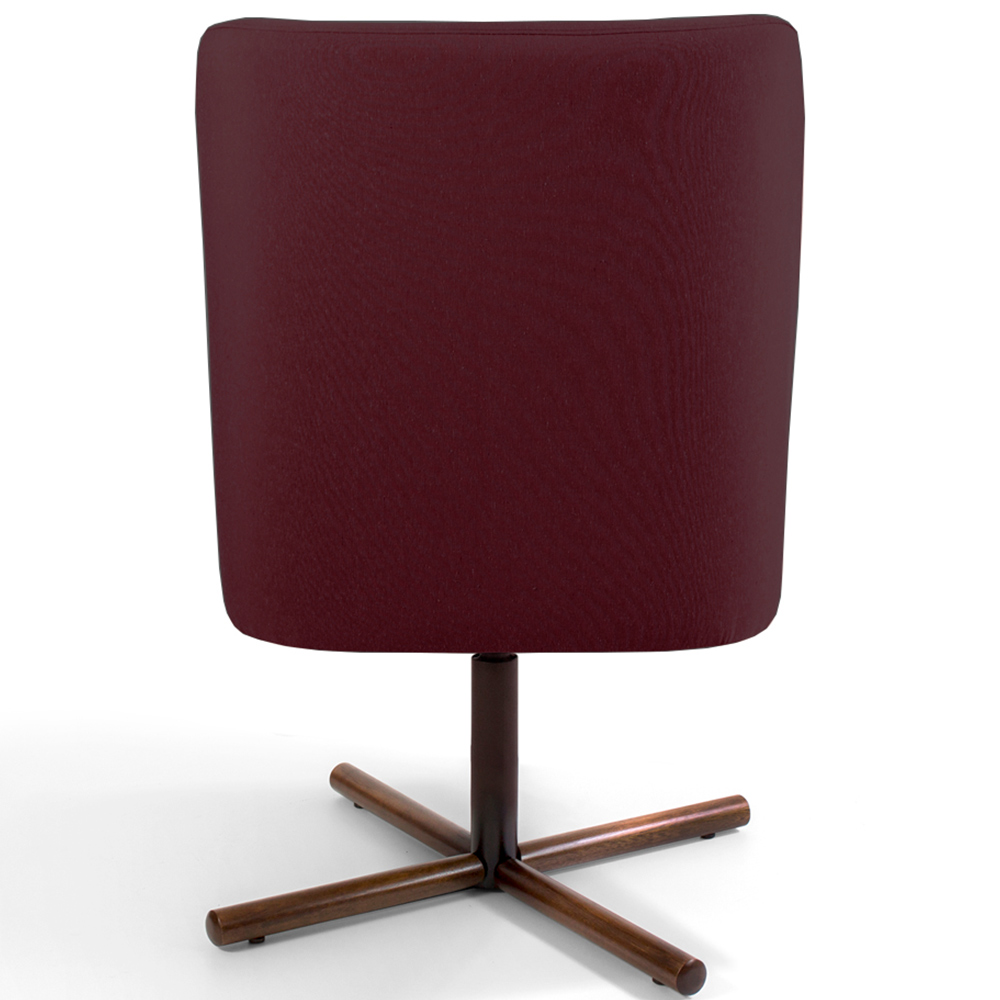 Poltrona Decorativa Giratória Base X Pérsia D02 Veludo Marsala B-278 - Lyam Decor