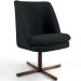 Poltrona Decorativa Giratória Base X Pérsia D02 Veludo Preto B-300  - Lyam Decor