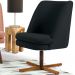 Poltrona Decorativa Giratória Base X Pérsia D02 Veludo Preto B-300  - Lyam Decor