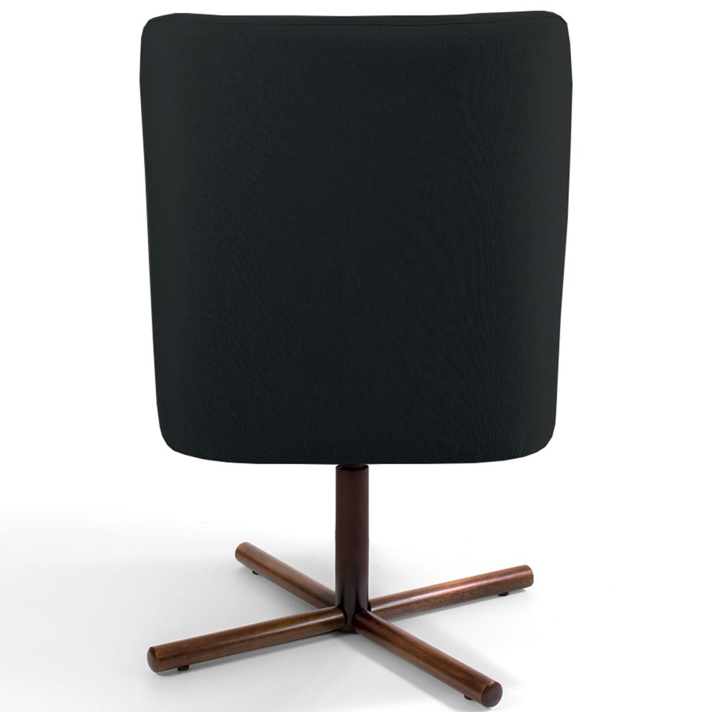 Poltrona Decorativa Giratória Base X Pérsia D02 Veludo Preto B-300  - Lyam Decor