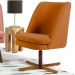 Poltrona Decorativa Giratória Base X Pérsia D02 Veludo Telha B-262  - Lyam Decor