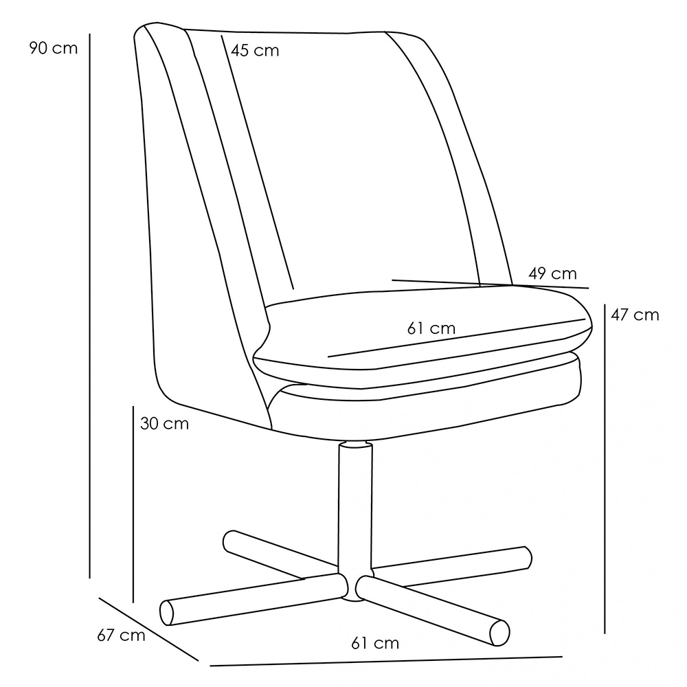 Poltrona Decorativa Giratória Base X Pérsia D02 Veludo Telha B-262  - Lyam Decor