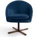 Poltrona Decorativa Giratória Base X Rafa D02 Veludo Azul Oxford C-304 - Lyam Decor