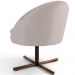 Poltrona Decorativa Giratória Base X Rafa D02 Veludo Bege C-309 - Lyam Decor