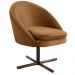 Poltrona Decorativa Giratória Base X Rafa D02 Veludo Telha C-262 - Lyam Decor