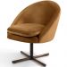 Poltrona Decorativa Giratória Base X Rafa D02 Veludo Telha C-262 - Lyam Decor