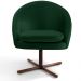 Poltrona Decorativa Giratória Base X Rafa D02 Veludo Verde C-303 - Lyam Decor