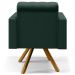 Poltrona Decorativa Giratória Base de Madeira Manu L02 Capitonê Linho Verde Musgo - Lyam Decor
