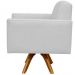 Poltrona Decorativa Giratória Madeira Para Sala de Estar Helô L02 Linho Cinza - Lyam Decor