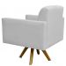 Poltrona Decorativa Giratória Madeira Para Sala de Estar Helô L02 Linho Cinza - Lyam Decor
