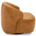 Poltrona Decorativa Giratória Orgânica Para Sala Living Barolo L06 Couríssimo Whisky - Lyam Decor