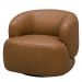 Poltrona Decorativa Giratória Orgânica Para Sala Living Begur L06 Couro Caramelo - Lyam Decor